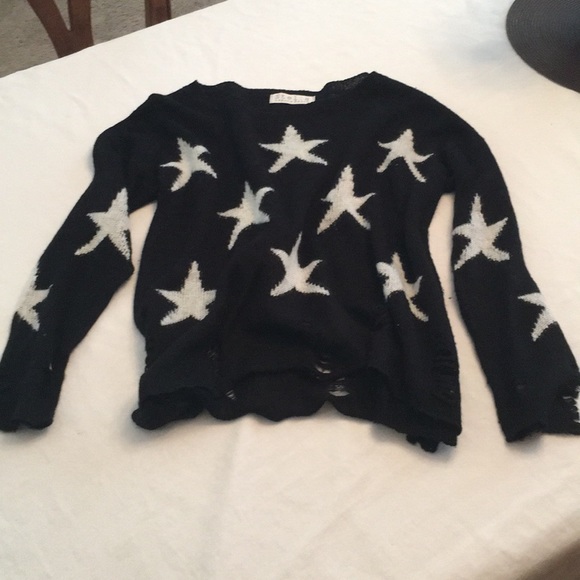 Black White Star Knitted Pull Over Size 
